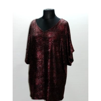 Wieczorowa tunika Oversize z bordowo/różowym błyskiem